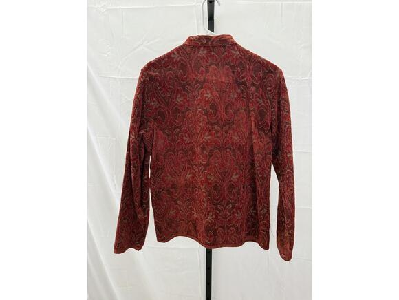 Small Flashback Red Patterned Button-Up Jacket - Picture 5 of 5